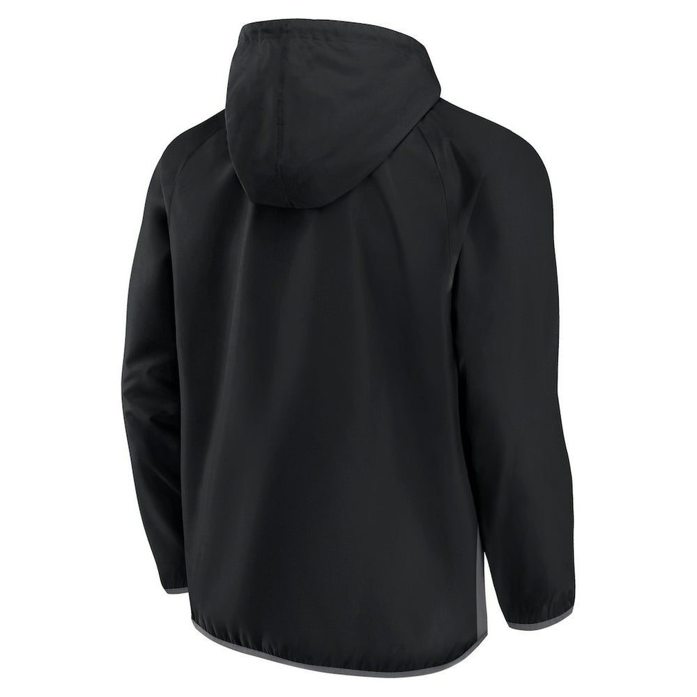 Brooklyn Nets Anorak Flagrant Foul Color-Block Raglan Hoodie Half-Zip Jacket Black/Gray