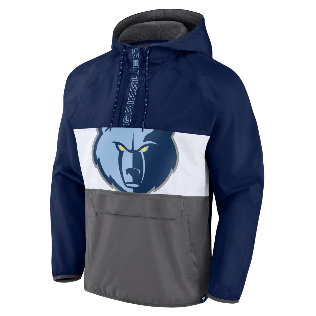 Memphis Grizzlies Anorak Flagrant Foul Color-Block Raglan Hoodie Half-Zip Jacket Navy/Gray
