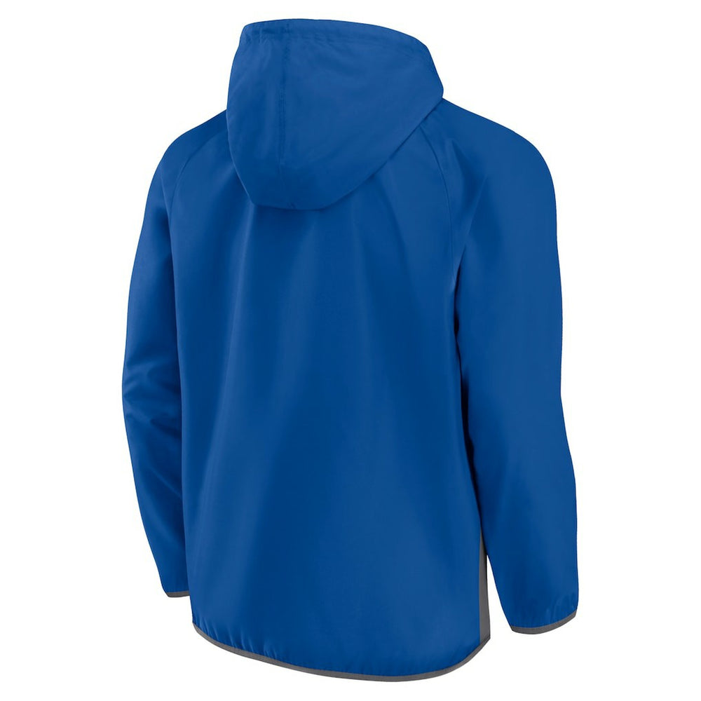 Philadelphia 76ers Anorak Flagrant Foul Color-Block Raglan Hoodie Half-Zip Jacket Royal/Gray