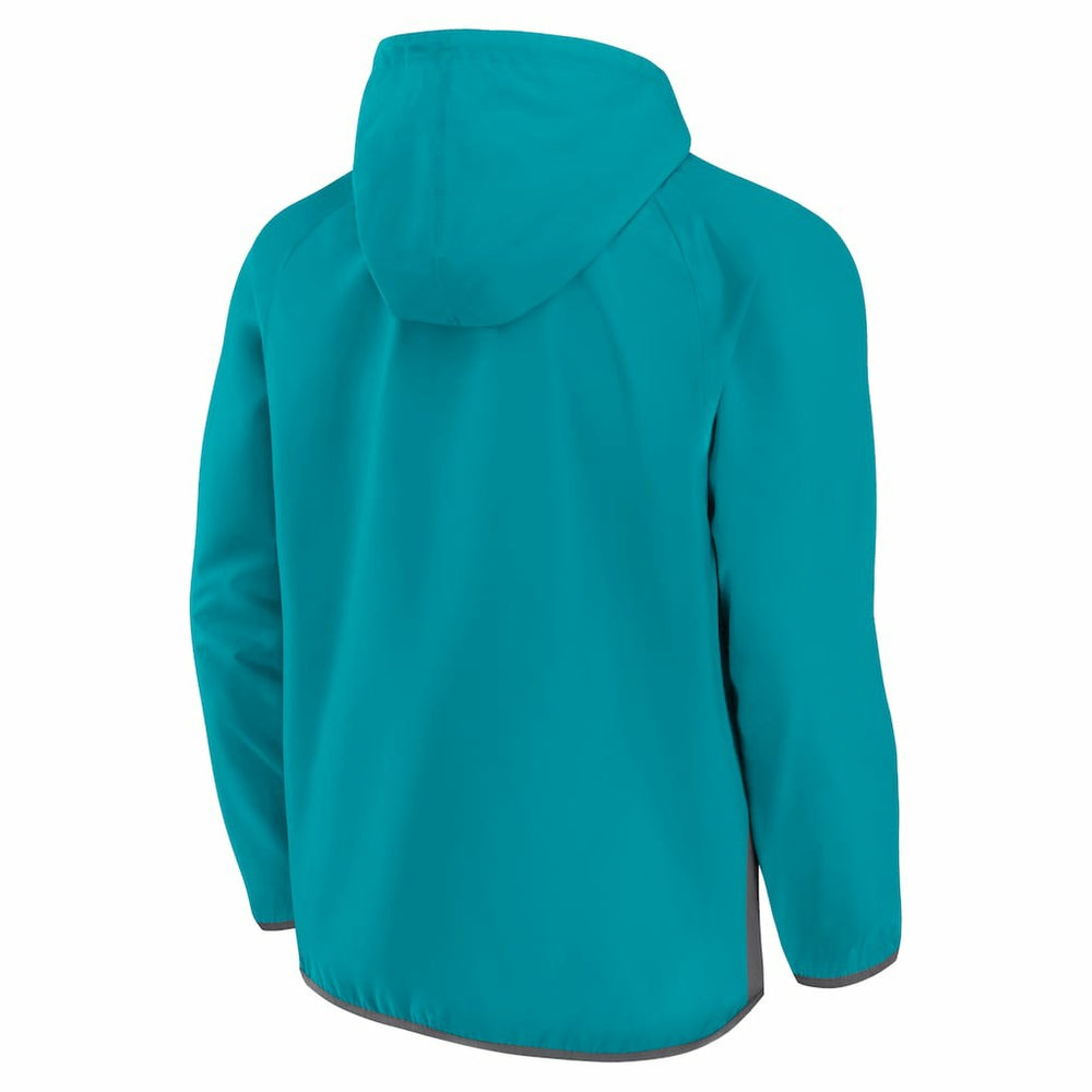 Charlotte Hornets Anorak Flagrant Foul Color-Block Raglan Hoodie Half-Zip Jacket Teal/Gray