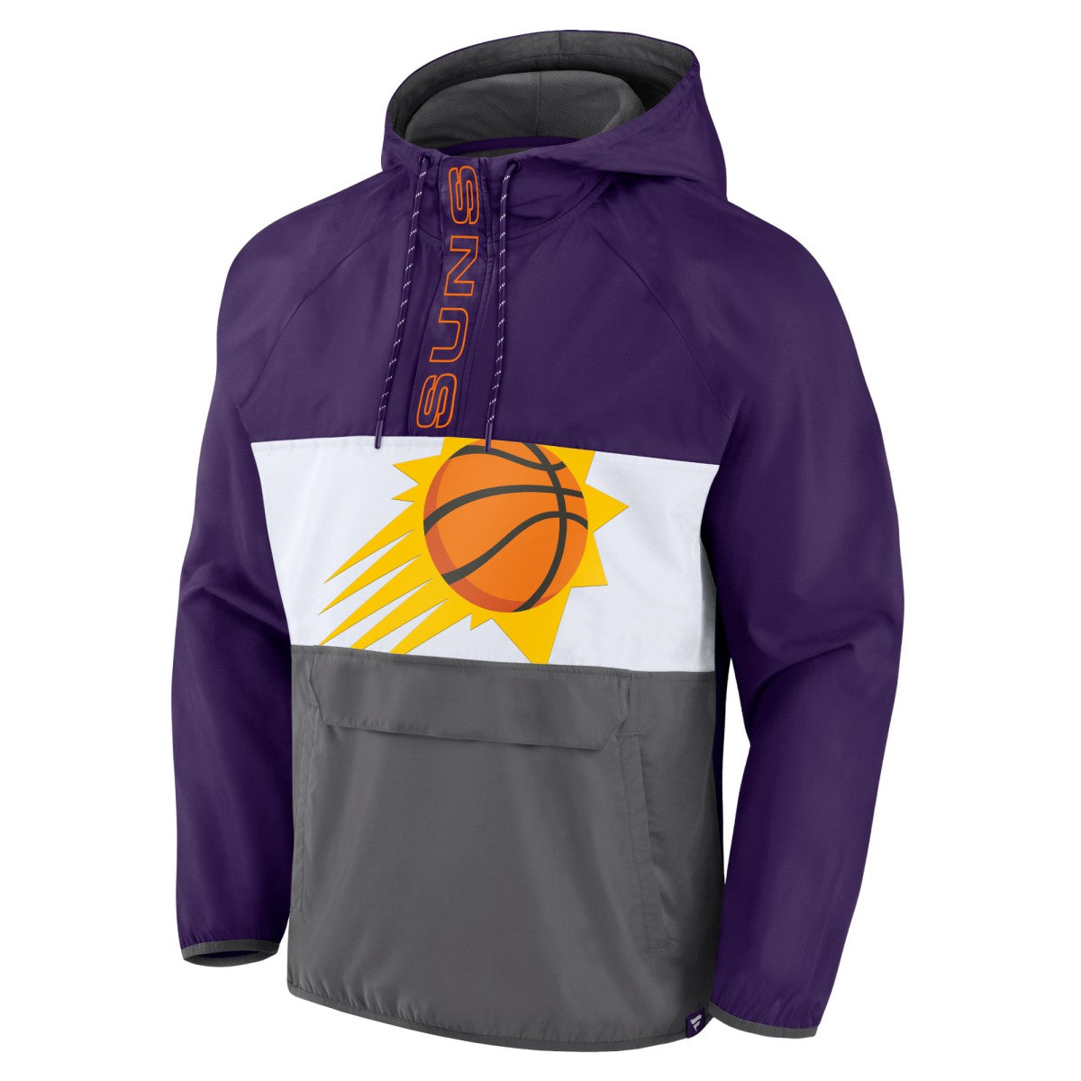 Phoenix Suns Anorak Flagrant Foul Color-Block Raglan Hoodie Half-Zip Jacket Purple/Gray