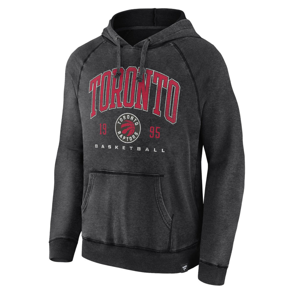 Toronto Raptors Foul Trouble Snow Wash Raglan Pullover Hoodie Heather Charcoal