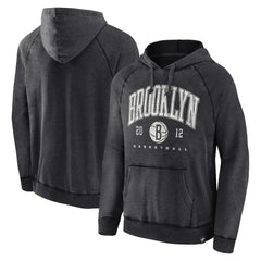 Brooklyn Nets Foul Trouble Snow Wash Raglan Pullover Hoodie Heather Charcoal