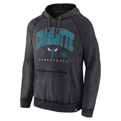 Charlotte Hornets Foul Trouble Snow Wash Raglan Pullover Hoodie Heather Charcoal