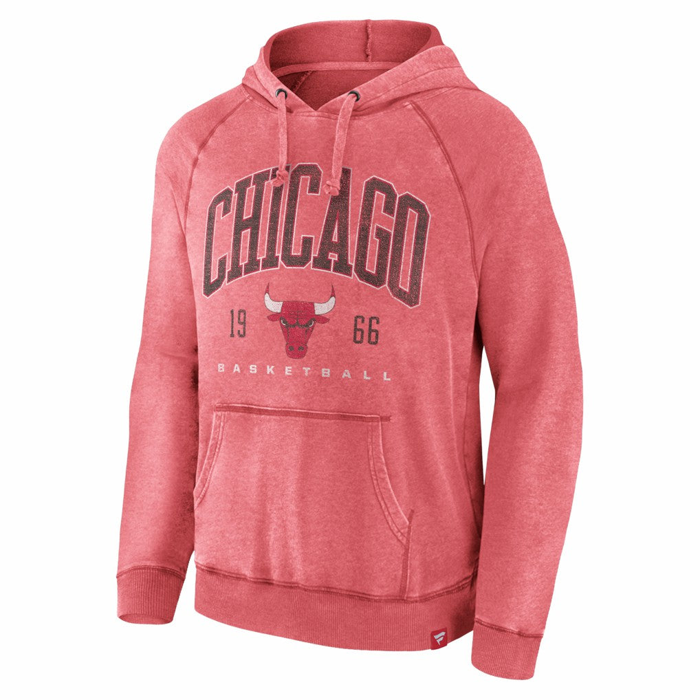 Chicago Bulls Foul Trouble Snow Wash Raglan Pullover Hoodie Heather Red
