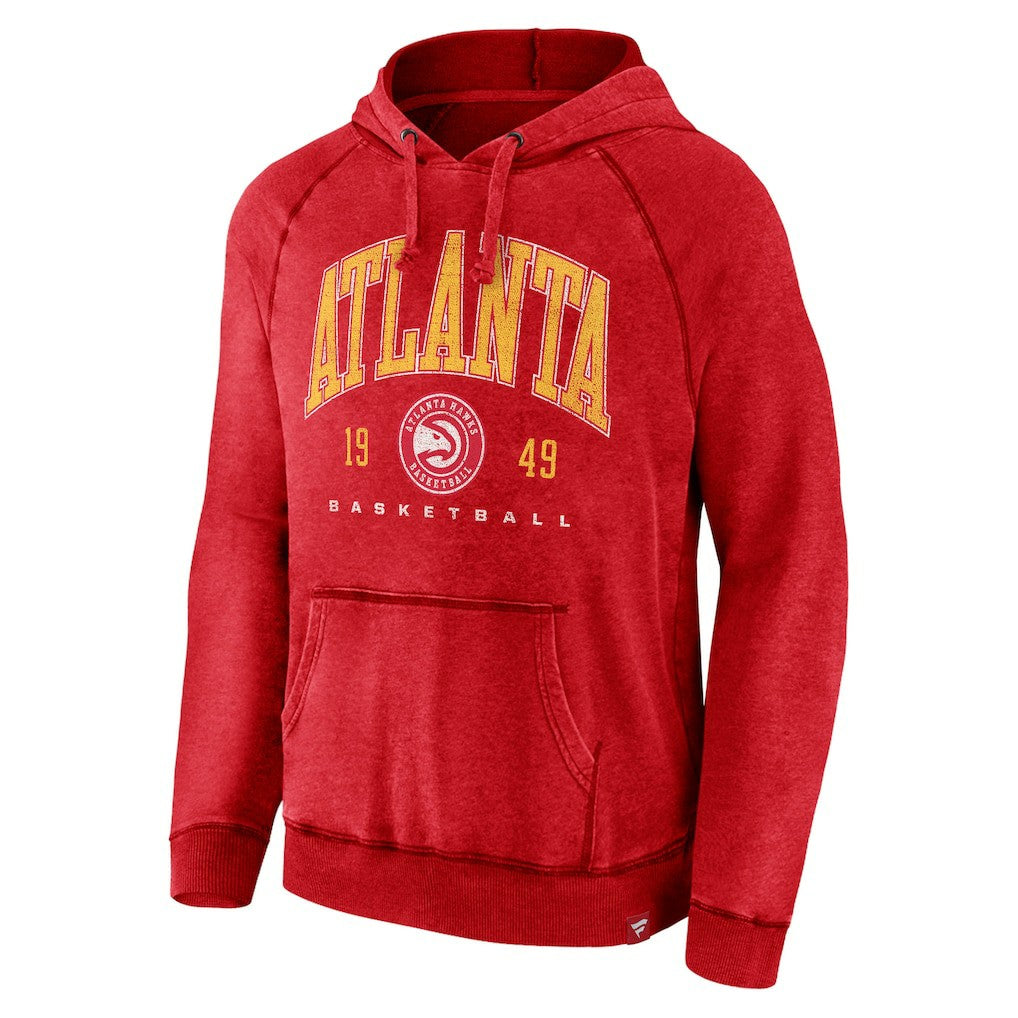 Atlanta Hawks Foul Trouble Snow Wash Raglan Pullover Hoodie Heather Red