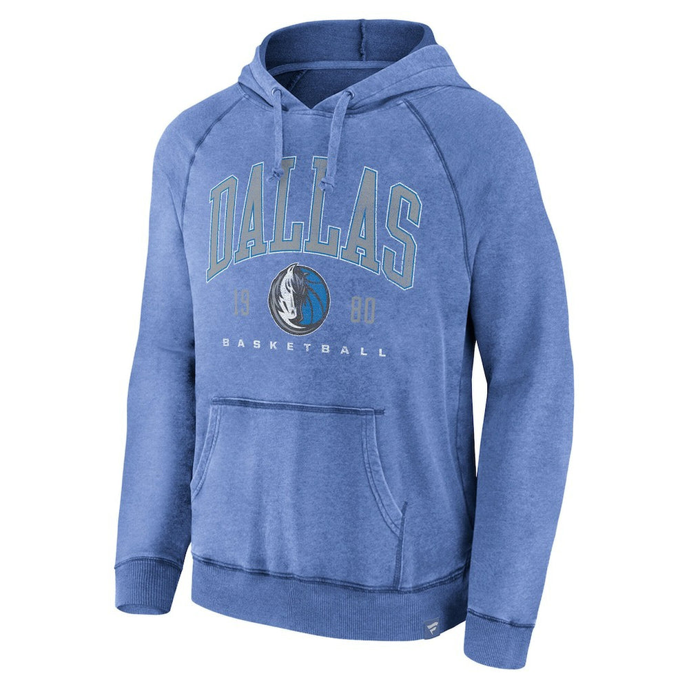 Dallas Mavericks Foul Trouble Snow Wash Raglan Pullover Hoodie Heather Blue