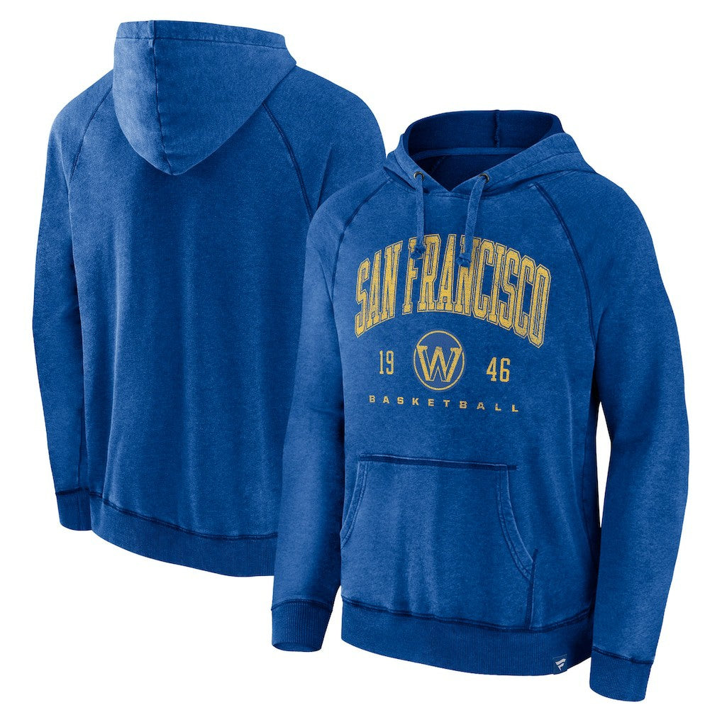 Golden State Warriors Foul Trouble Snow Wash Raglan Pullover Hoodie Heather Royal