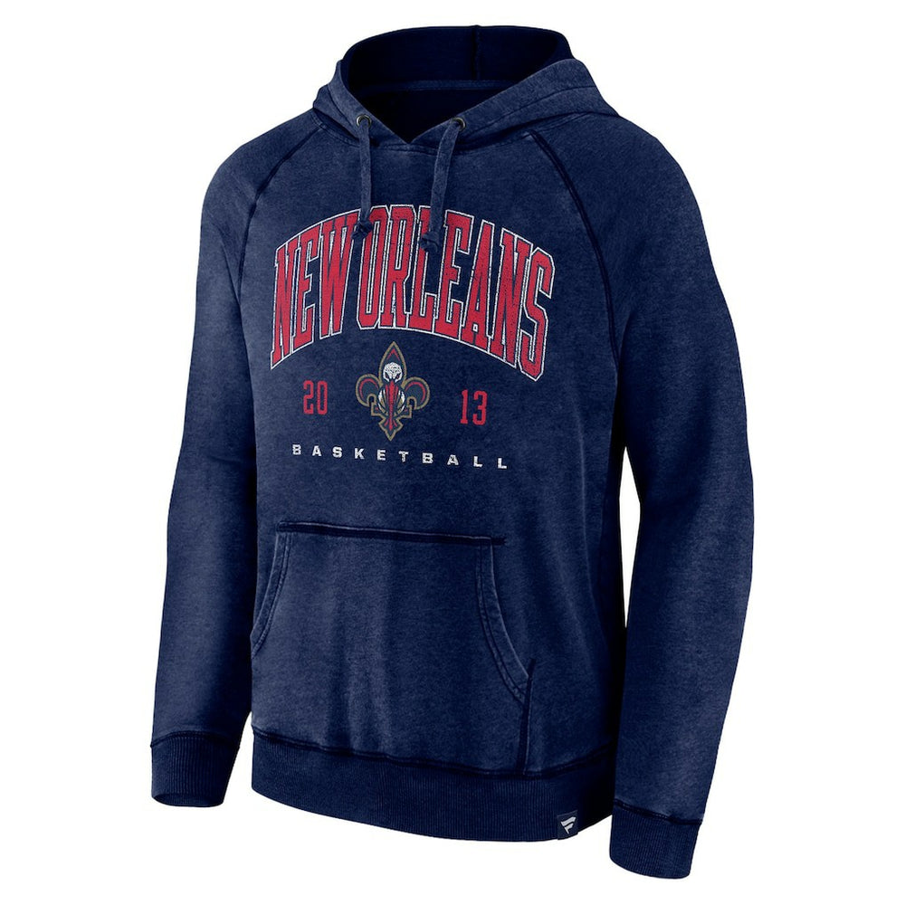 New Orleans Pelicans Foul Trouble Snow Wash Raglan Pullover Hoodie Heather Navy