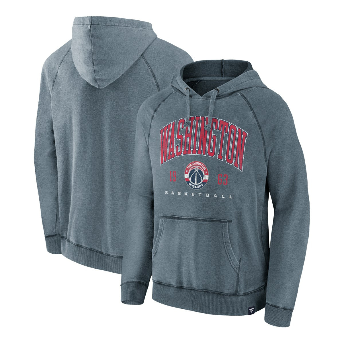 Washington Wizards Foul Trouble Snow Wash Raglan Pullover Hoodie Heather Navy