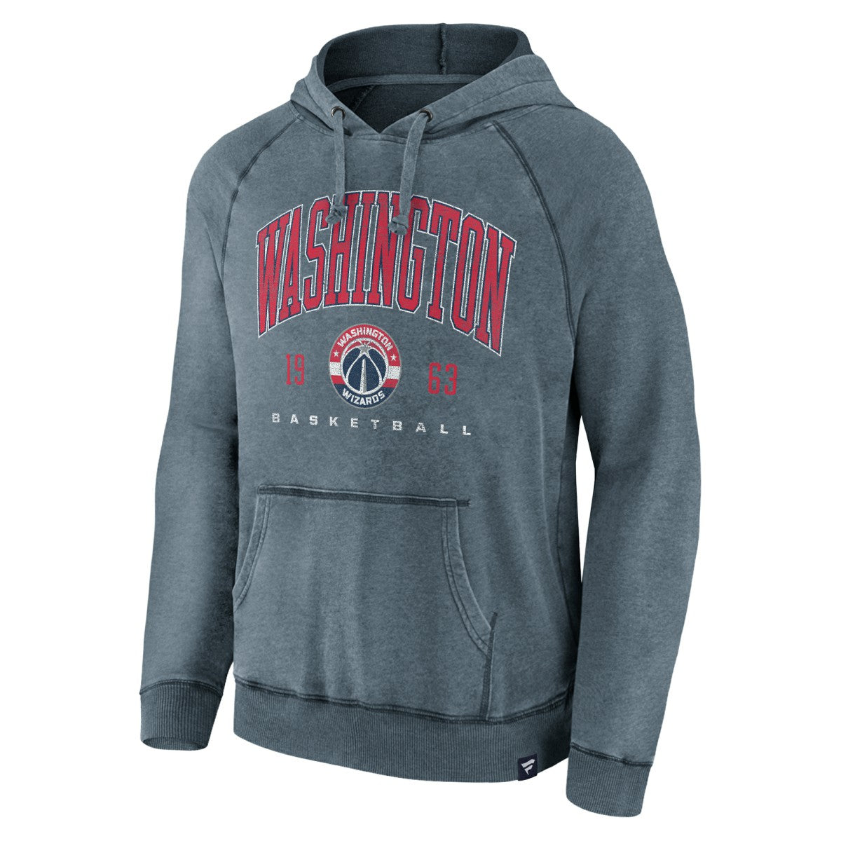 Washington Wizards Foul Trouble Snow Wash Raglan Pullover Hoodie Heather Navy