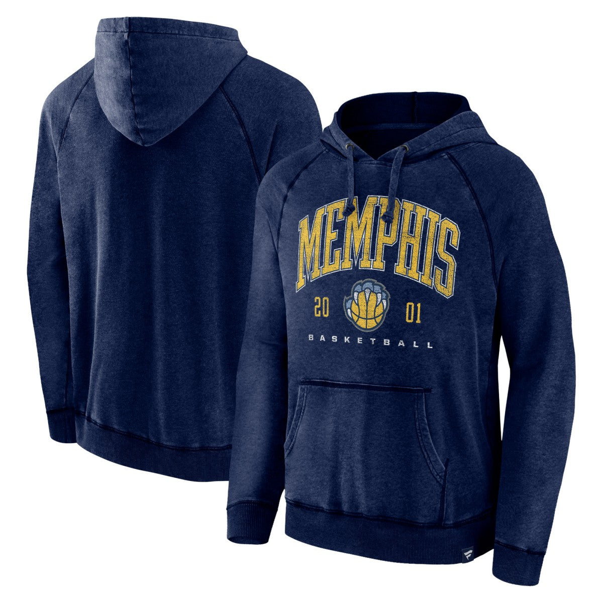 Memphis Grizzlies Foul Trouble Snow Wash Raglan Pullover Hoodie Heather Navy
