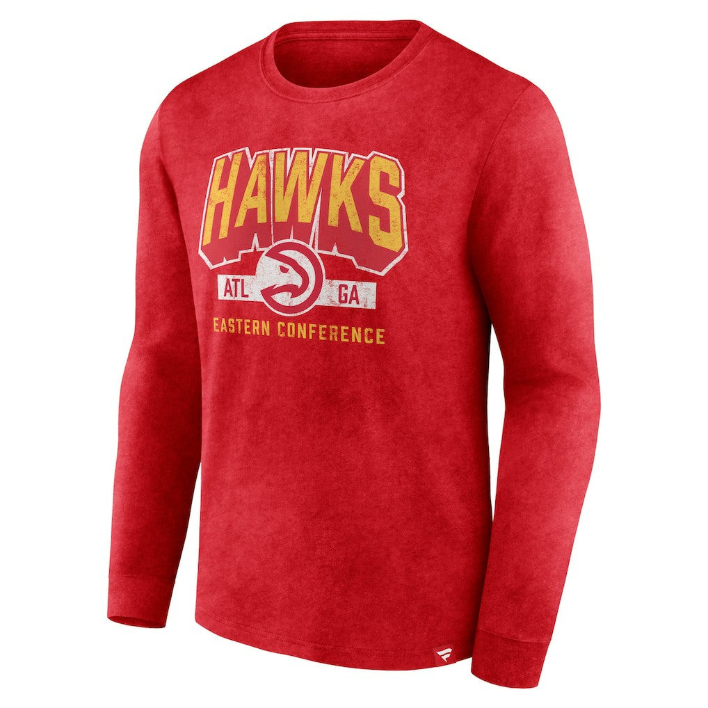 Atlanta Hawks Front Court Press Snow Wash Long Sleeve T-Shirt Heather Red