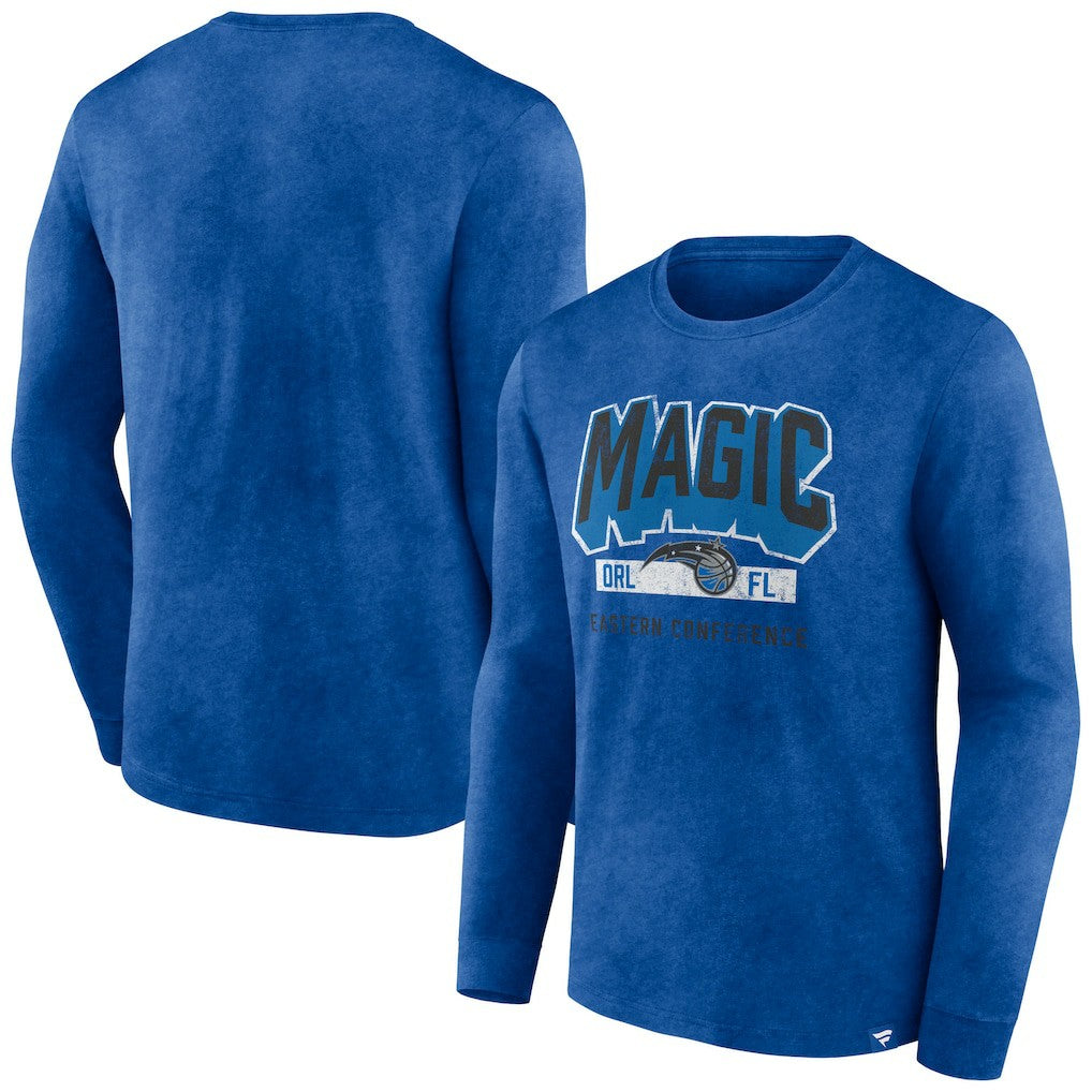 Orlando Magic Front Court Press Snow Wash Long Sleeve T-Shirt Heather Royal