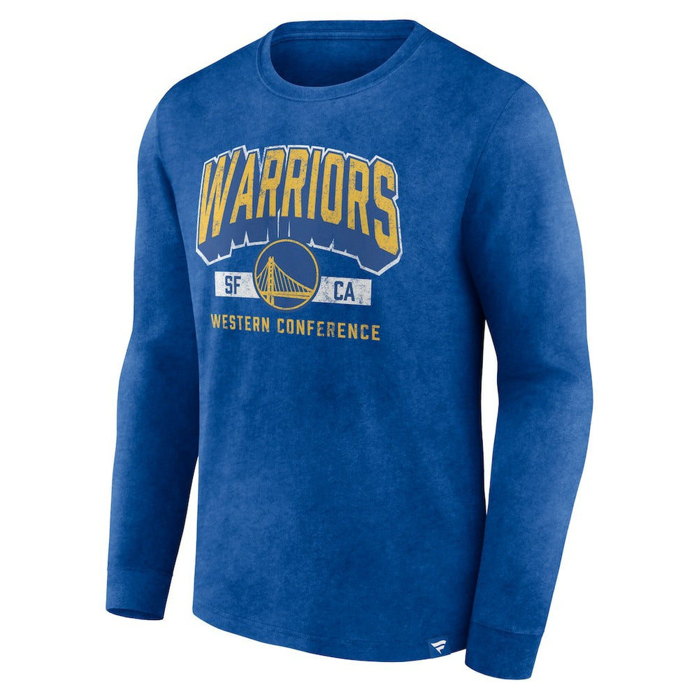 Golden State Warriors Front Court Press Snow Wash Long Sleeve T-Shirt Heather Royal