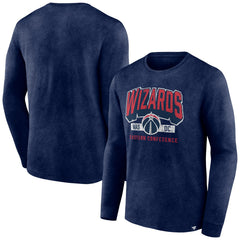 Washington Wizards Front Court Press Snow Wash Long Sleeve T-Shirt Heather Navy