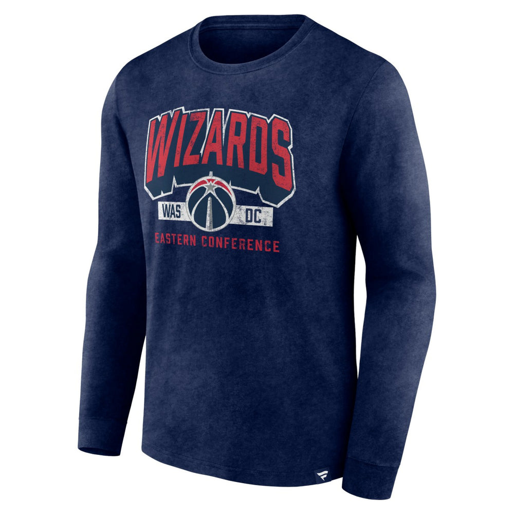 Washington Wizards Front Court Press Snow Wash Long Sleeve T-Shirt Heather Navy
