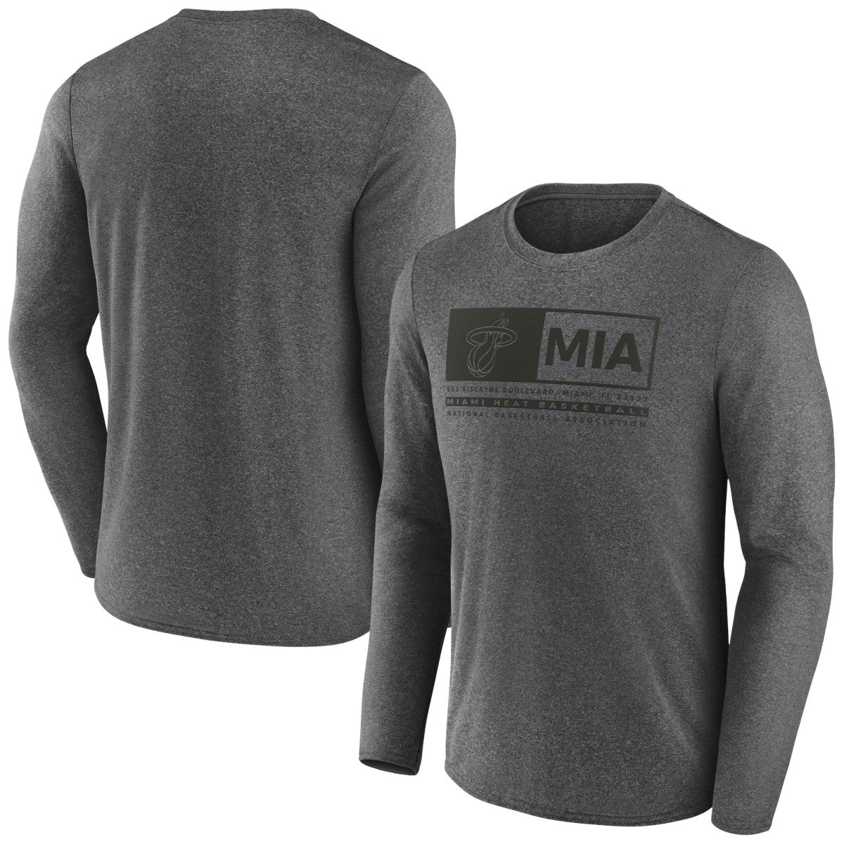 Miami Heat Three-Point Play T-Shirt Heather Charcoal