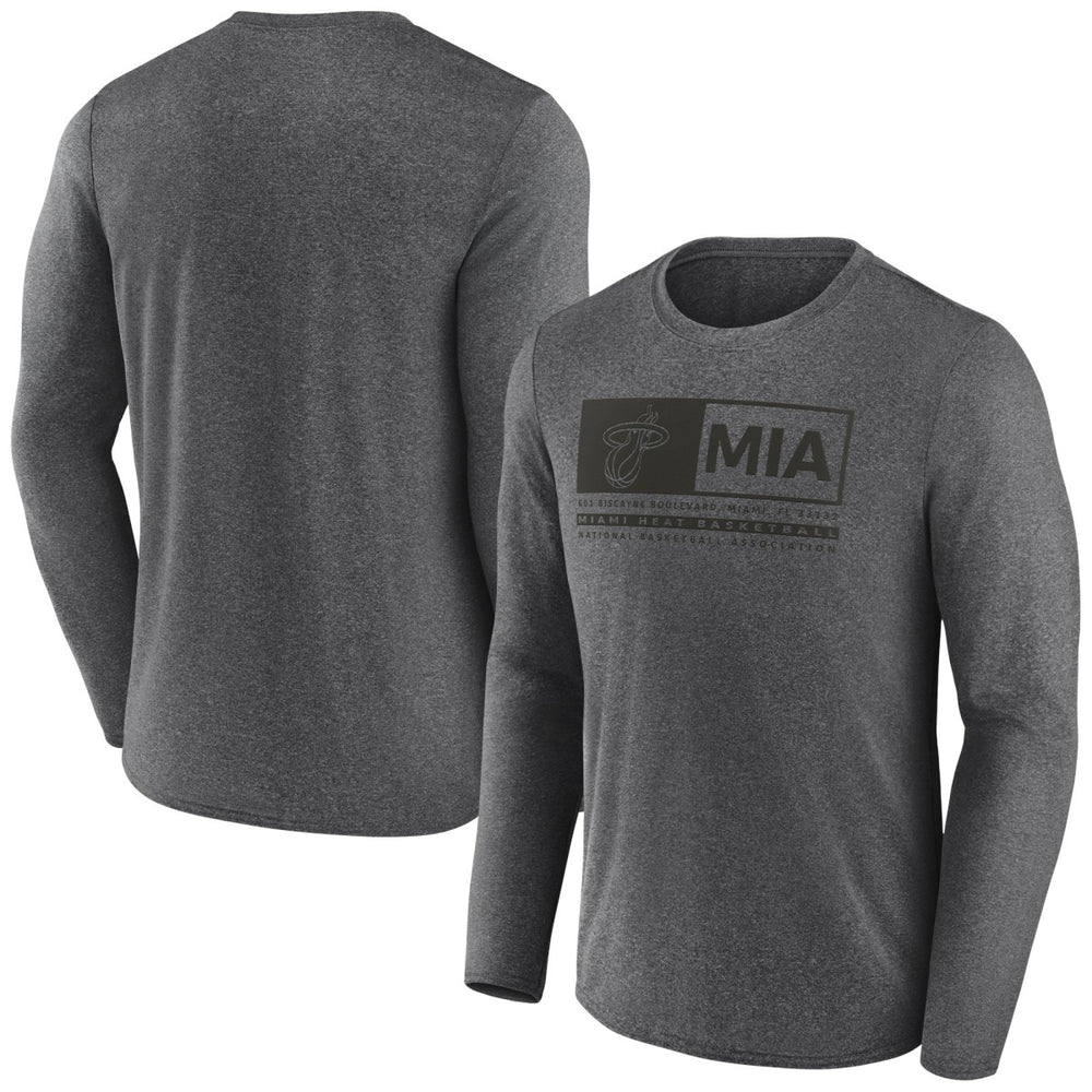 Miami Heat Three-Point Play T-Shirt Heather Charcoal