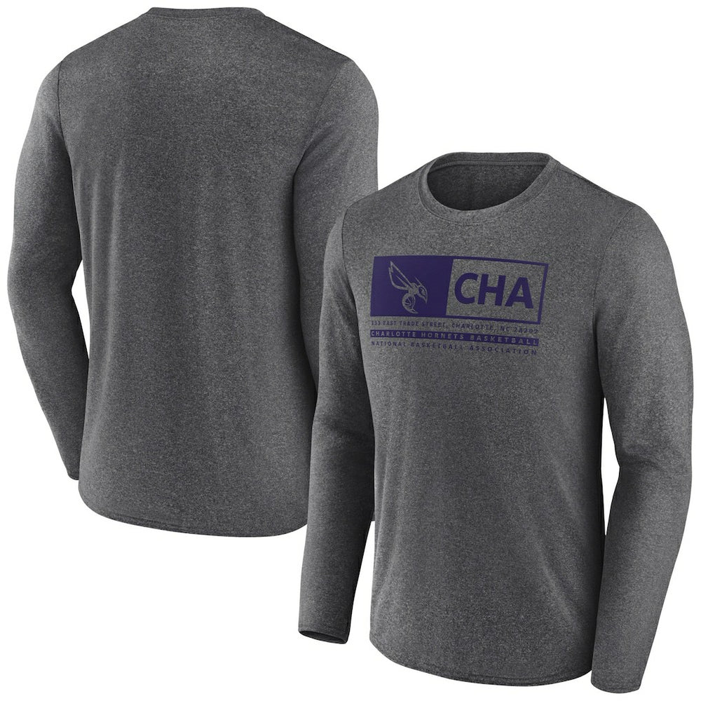Charlotte Hornets Three-Point Play T-Shirt Heather Charcoal