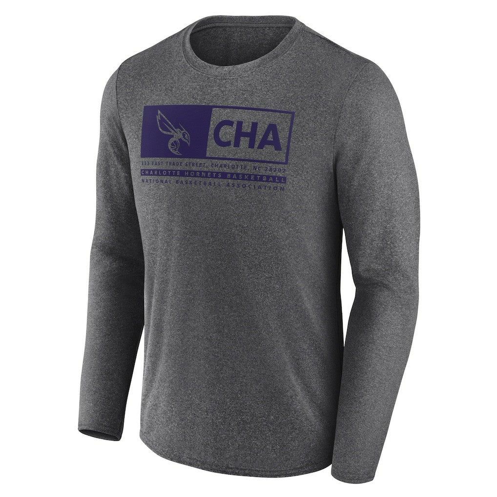 Charlotte Hornets Three-Point Play T-Shirt Heather Charcoal