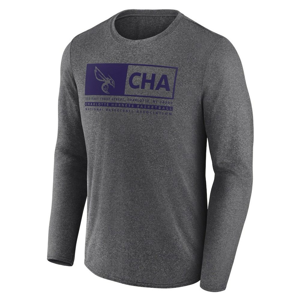 Charlotte Hornets Three-Point Play T-Shirt Heather Charcoal