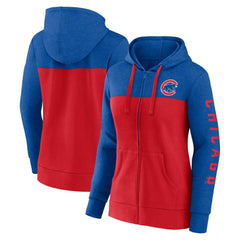 Chicago Cubs Fanatics Women's City Ties Hoodie Full-Zip Sweatshirt - Royal/Red Hoodies