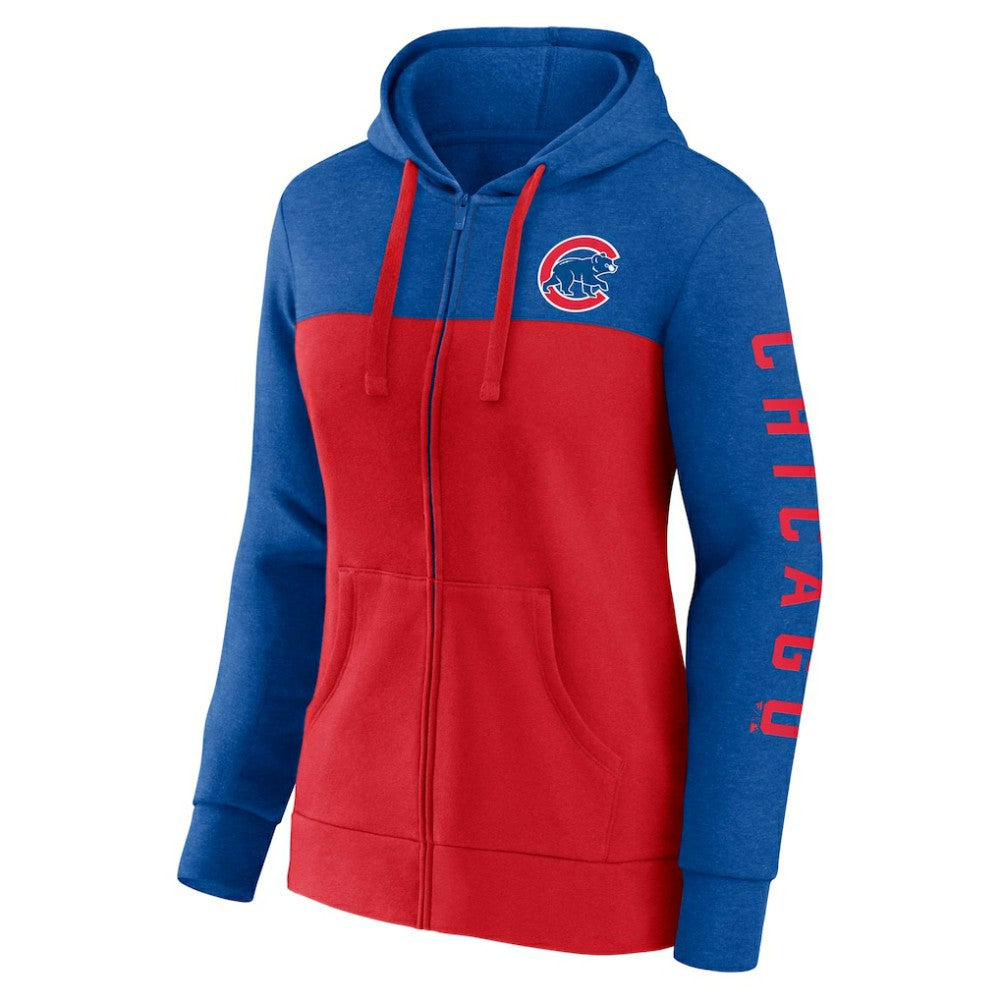 Chicago Cubs Fanatics Women's City Ties Hoodie Full-Zip Sweatshirt - Royal/Red Hoodies