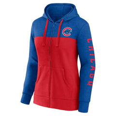 Chicago Cubs Fanatics Women's City Ties Hoodie Full-Zip Sweatshirt - Royal/Red Hoodies