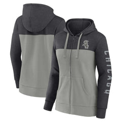 Chicago White Sox Fanatics Women's City Ties Hoodie Full-Zip Sweatshirt - Heather Charcoal/Gray Hoodies