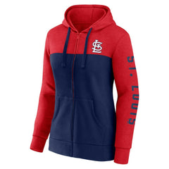 St. Louis Cardinals Fanatics Women's City Ties Hoodie Full-Zip Sweatshirt - Red/Navy Hoodies