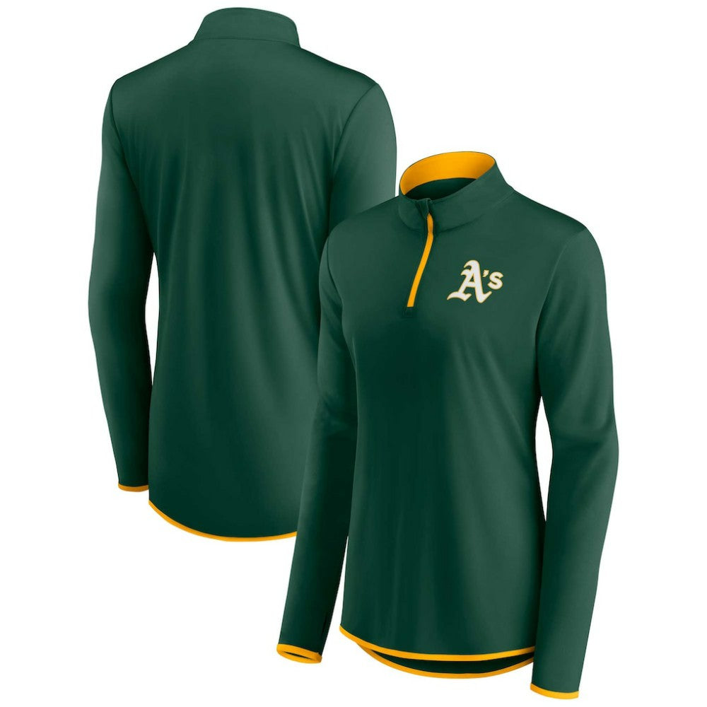 Athletics Fanatics Women's Corner Quarter-Zip Top - Green Tops