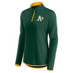 Athletics Fanatics Women's Corner Quarter-Zip Top - Green Tops