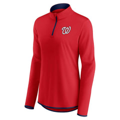 Washington Nationals Fanatics Women's Corner Quarter-Zip Top - Red Tops