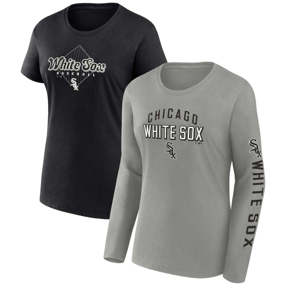 Chicago White Sox Fanatics Women's T-Shirt Combo Pack - Gray/Black T-shirts