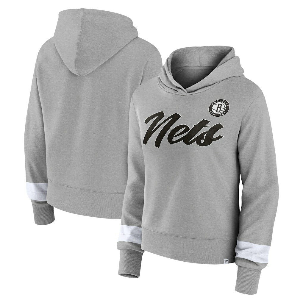Brooklyn Nets Women's Halftime Pullover Hoodie Heather Gray