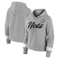 Brooklyn Nets Women's Halftime Pullover Hoodie Heather Gray