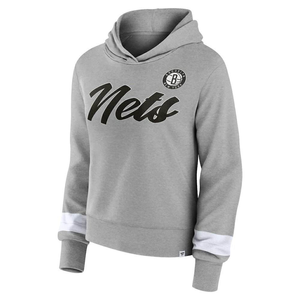 Brooklyn Nets Women's Halftime Pullover Hoodie Heather Gray
