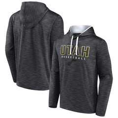 Utah Jazz Fast Break Pullover Hoodie Heather Charcoal