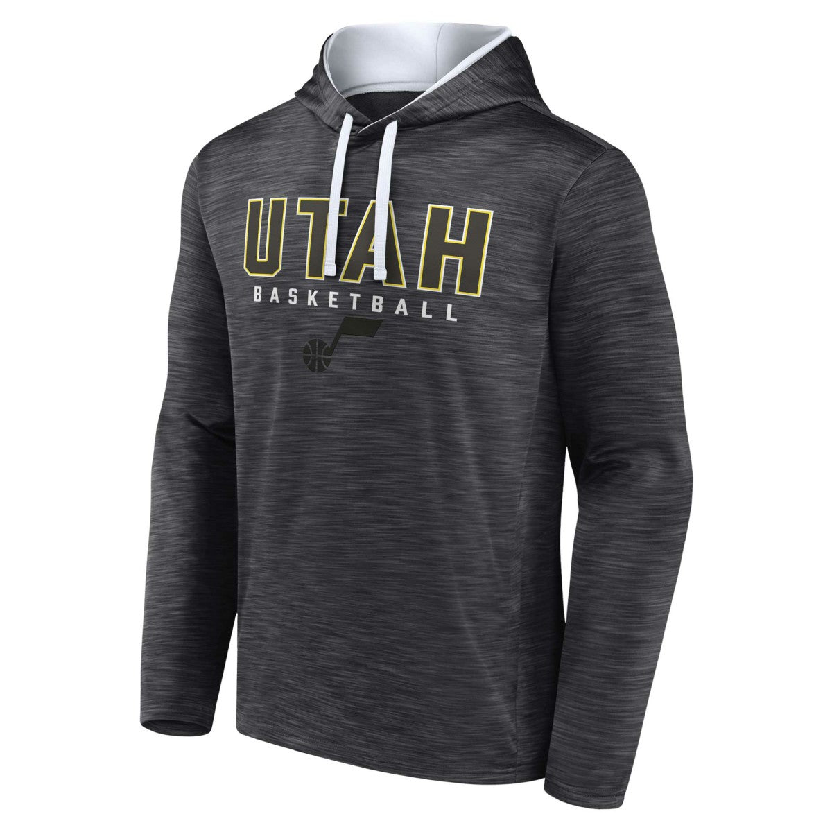 Utah Jazz Fast Break Pullover Hoodie Heather Charcoal