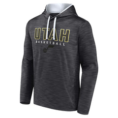 Utah Jazz Fast Break Pullover Hoodie Heather Charcoal