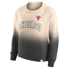 Chicago Bulls Women's Lounge Arch Raglan Pullover Sweatshirt Tan/Black