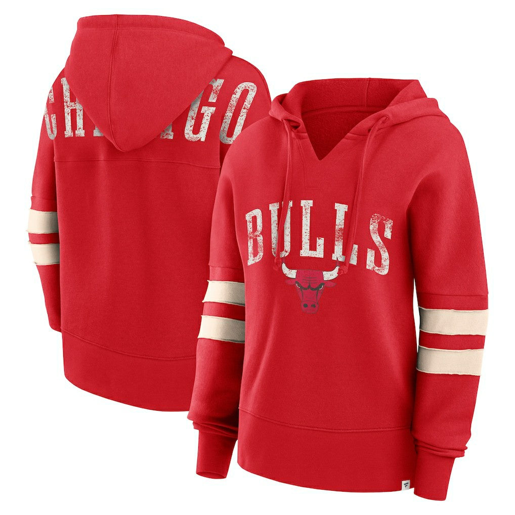 Chicago Bulls Women's Bold Move Dolman V-Neck High Hip Hoodie Red