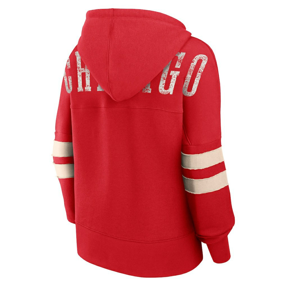 Chicago Bulls Women's Bold Move Dolman V-Neck High Hip Hoodie Red