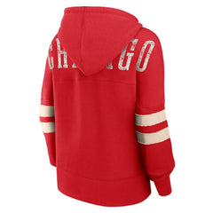 Chicago Bulls Women's Bold Move Dolman V-Neck High Hip Hoodie Red
