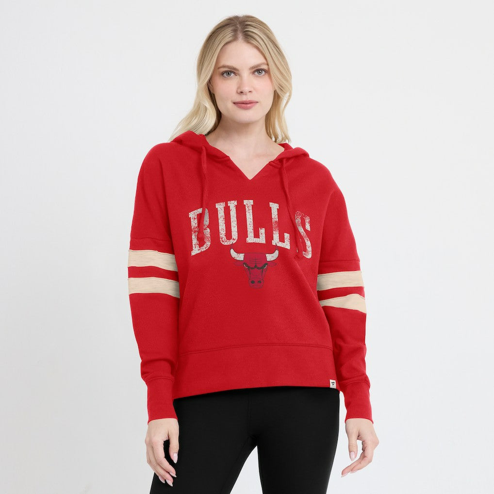 Chicago Bulls Women's Bold Move Dolman V-Neck High Hip Hoodie Red