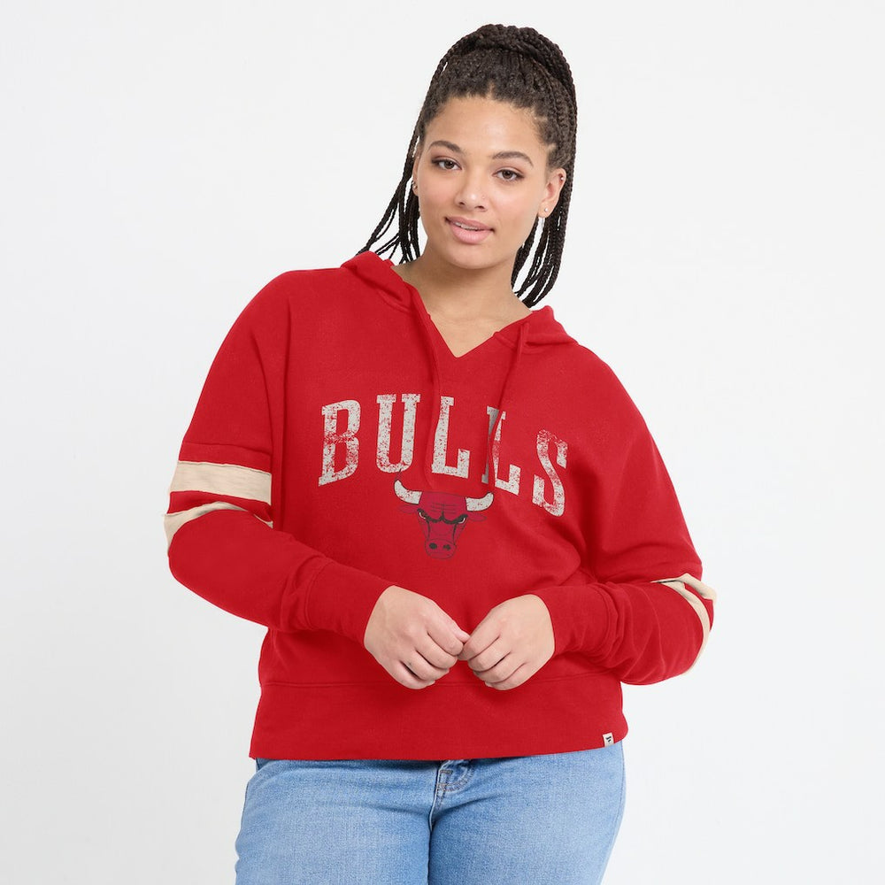 Chicago Bulls Women's Bold Move Dolman V-Neck High Hip Hoodie Red