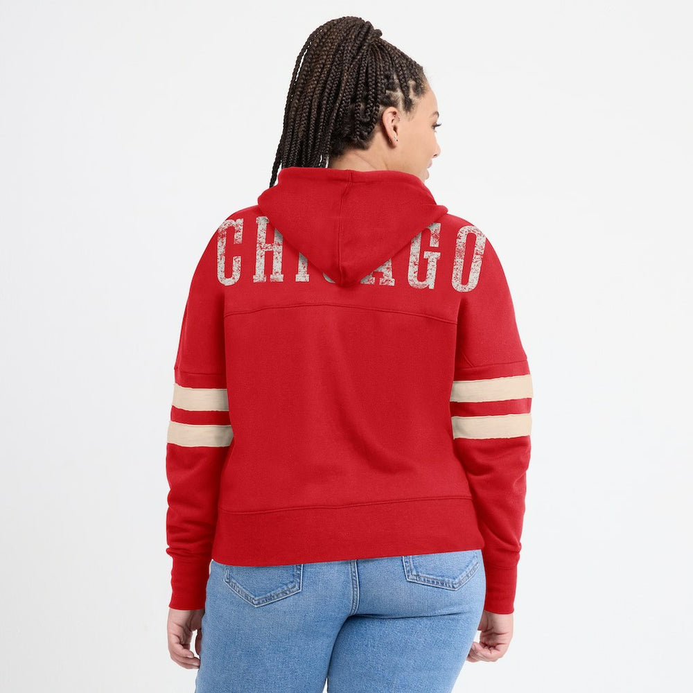 Chicago Bulls Women's Bold Move Dolman V-Neck High Hip Hoodie Red