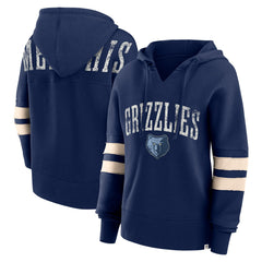 Memphis Grizzlies Women's Bold Move Dolman V-Neck High Hip Hoodie Navy