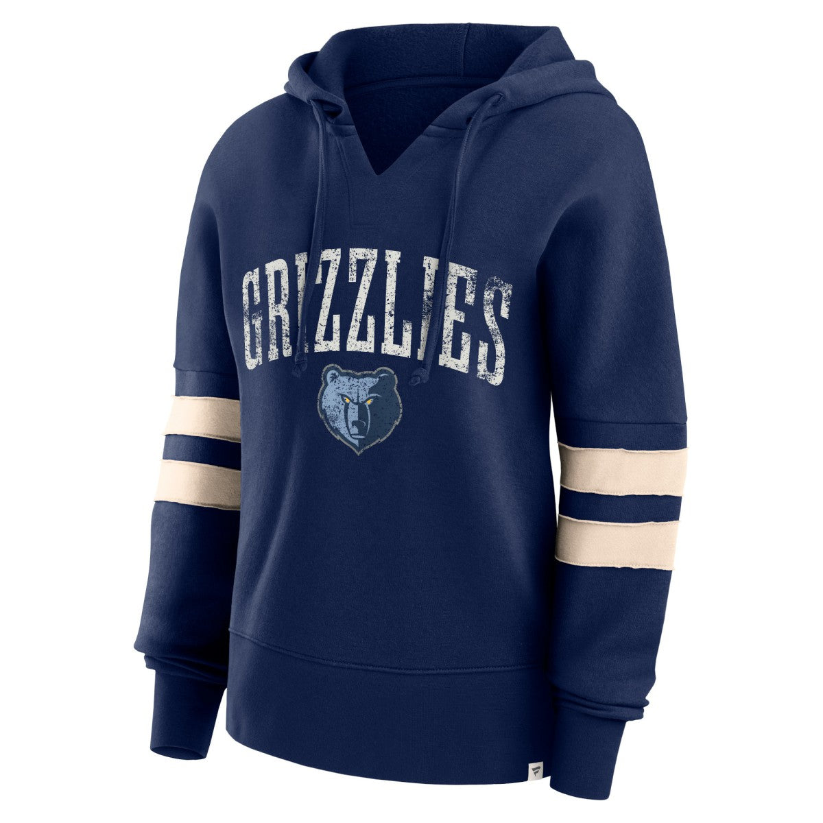 Memphis Grizzlies Women's Bold Move Dolman V-Neck High Hip Hoodie Navy